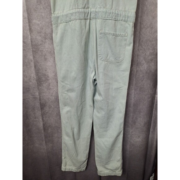 New Hunter and Brown Cotton Denim Short Sleeve Jumpsuit Womens Small Utility Y2k - Picture 13 of 15